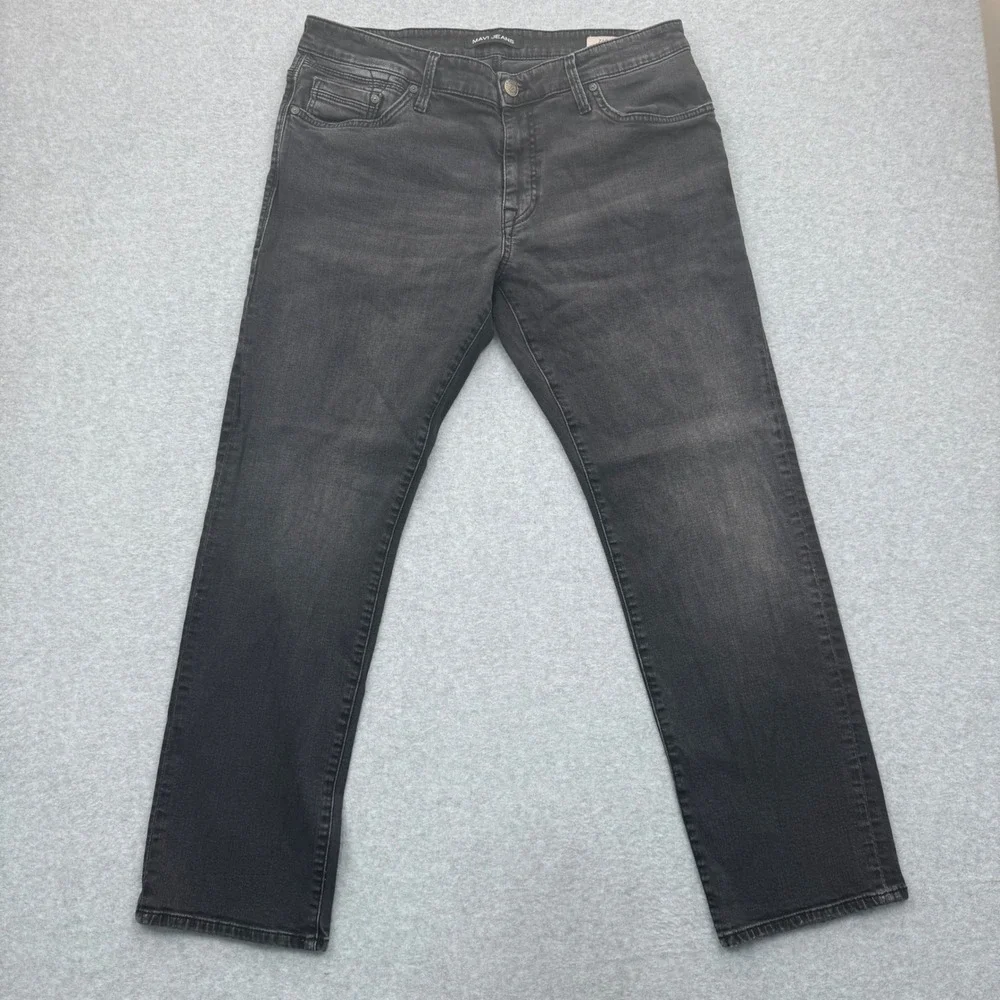 Mavi Jeans Zach Straight Leg Mens 33 Charcoal Gray Casual Faded Stretch Denim